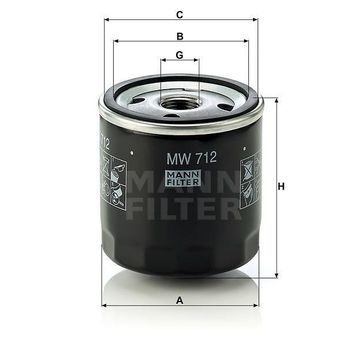 Mann MW712 Yağ Filtresi