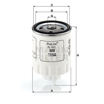 Mann PL50/1 Yakıt Filtresi