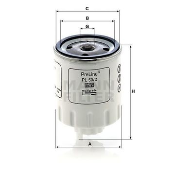 Mann PL50/2 Yakıt Filtresi