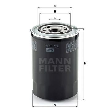 Mann W10703 Yağ Filtresi