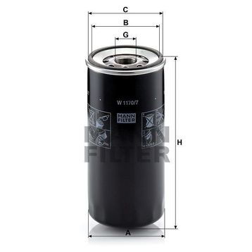 Mann W1170/7 Yağ Filtresi