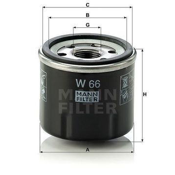 Mann W66 Yağ Filtresi