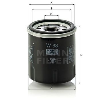 Mann W68 Yağ Filtresi