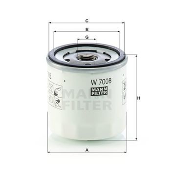 Mann W7008 Yağ Filtresi