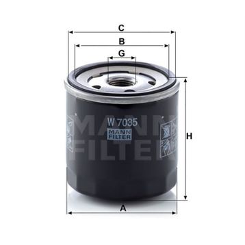 Mann W7035 Yağ Filtresi