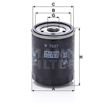 Mann W7037 Yağ Filtresi