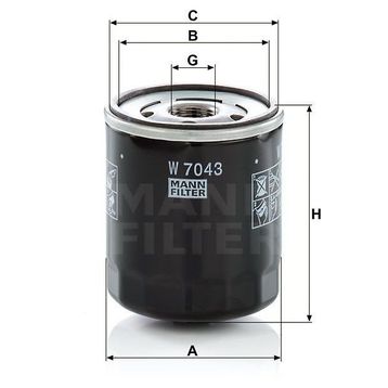 Mann W7043 Yağ Filtresi