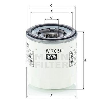 Mann W7050 Yağ Filtresi