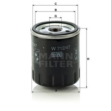 Mann W712/47 Yağ Filtresi