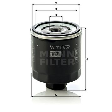 Mann W712/52 Yağ Filtresi
