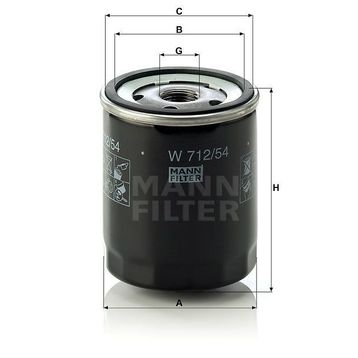 Mann W712/54 Yağ Filtresi