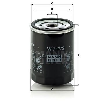 Mann W717/2 Yağ Filtresi
