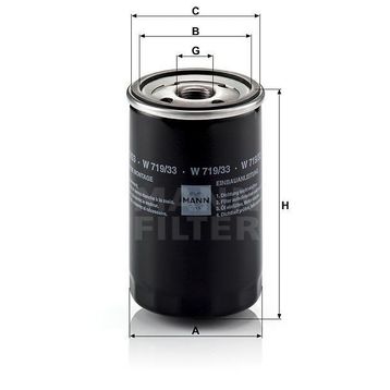 Mann W719/33 Yağ Filtresi