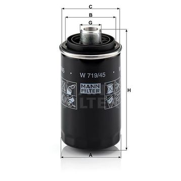 Mann W719/45 Yağ Filtresi