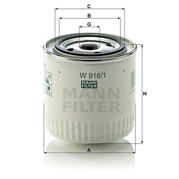 Mann W916/1 Yağ Filtresi