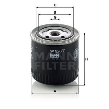 Mann W920/7 Yağ Filtresi