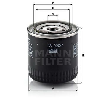 Mann W920/7Y Yağ Filtresi