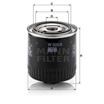 Mann W920/8 Yağ Filtresi