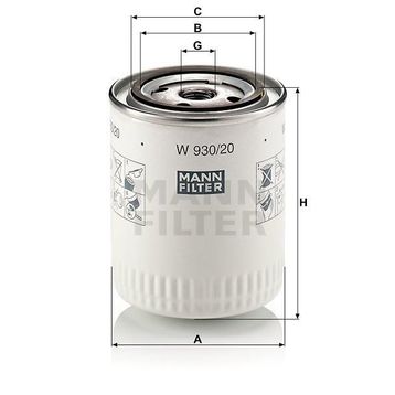 Mann W930/20 Yağ Filtresi