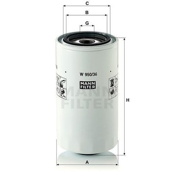 Mann W950/36 Yağ Filtresi