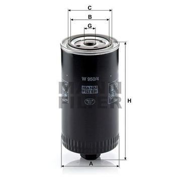 Mann W950/4 Yağ Filtresi