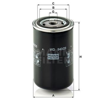 Mann WD940/26 Yağ Filtresi
