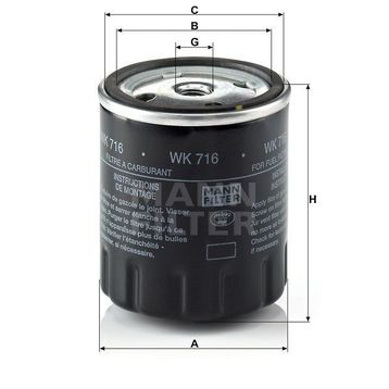 Mann WK716 Yakıt Filtresi