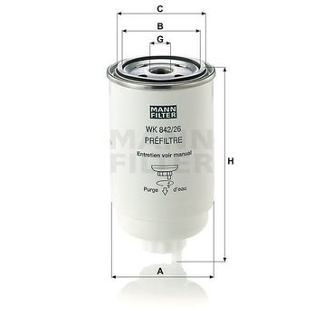 Mann WK842/26 Yakıt Filtresi