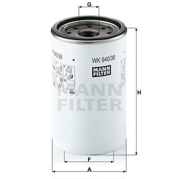 Mann WK940/38X Yakıt Filtresi