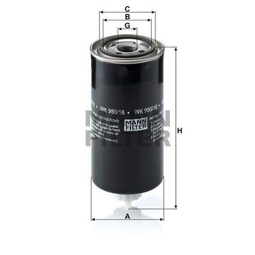 Mann WK950/16X Yakıt Filtresi