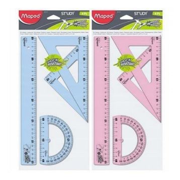 Maped 30 cm 4 Parça Study Kırılmaz Cetvel Seti