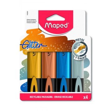 Maped Glitter Metal Kesik Uçlu 1-5 mm 4 Renk Fosforlu Kalem