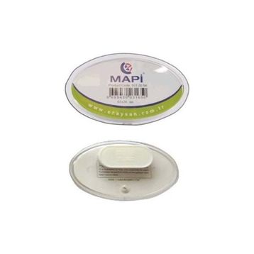 Mapi 5011038 67x42 mm Oval Şeffaf Mıknatıslı Yaka İsimliği