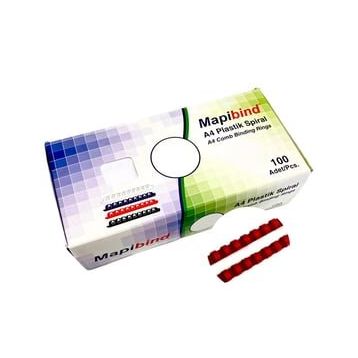 Mapibind 14 mm Kırmızı 100 Adet Plastik Spiral
