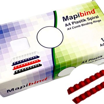 Mapibind 14 mm Kırmızı 100 Adet Plastik Spiral