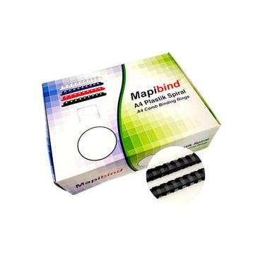Mapibind 18 mm Siyah 100 Adet Plastik Spiral