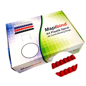 Mapibind 19 mm Kırmızı 100 Adet Plastik Spiral