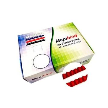 Mapibind 19 mm Kırmızı 100 Adet Plastik Spiral