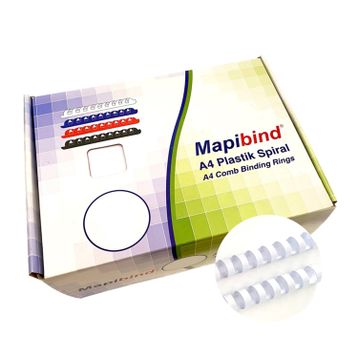 Mapibind 22 mm Beyaz 100 Adet Plastik Spiral