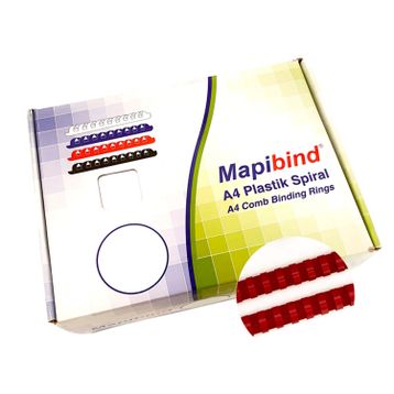 Mapibind 28 mm Kırmızı 50 Adet Plastık Spiral