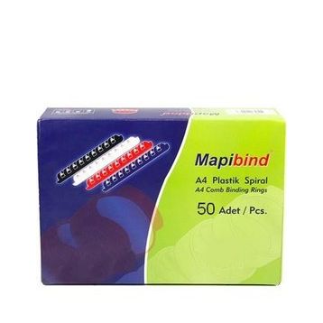 Mapibind 38 mm Kırmızı 50 Adet Plastik Spiral