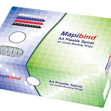 Mapibind 38 mm Siyah 50 Adet Plastik Spiral