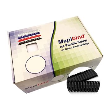 Mapibind 50 mm Siyah 50 Adet Plastik Spiral