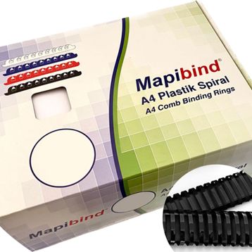 Mapibind 50 mm Siyah 50 Adet Plastik Spiral