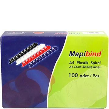 Mapibind 6 mm Beyaz 100 Adet Plastik Spiral