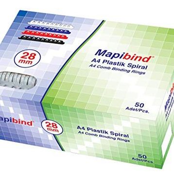 Mapibind 6 mm Beyaz 100 Adet Plastik Spiral