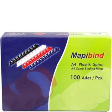 Mapibind 6 mm Beyaz 100 Adet Plastik Spiral