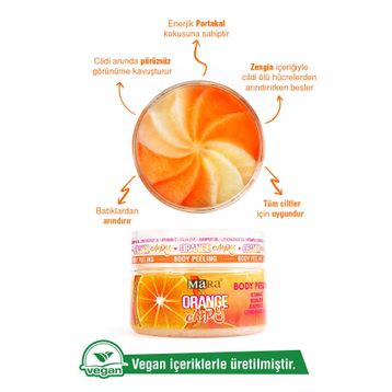 Mara 300 gr Orange Candy Değerli Yağlar İçeren Portakal Şekeri Vücut Peeling