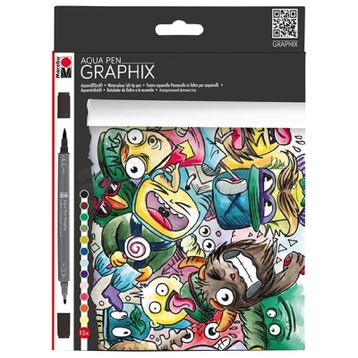 Marabu Aqua Graphix Mega Mash 12 Renk Kalem Seti