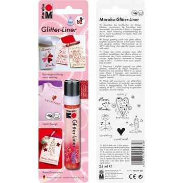 Marabu Glitter Liner 25 ml Blisterli Ruby Akrilik Boya